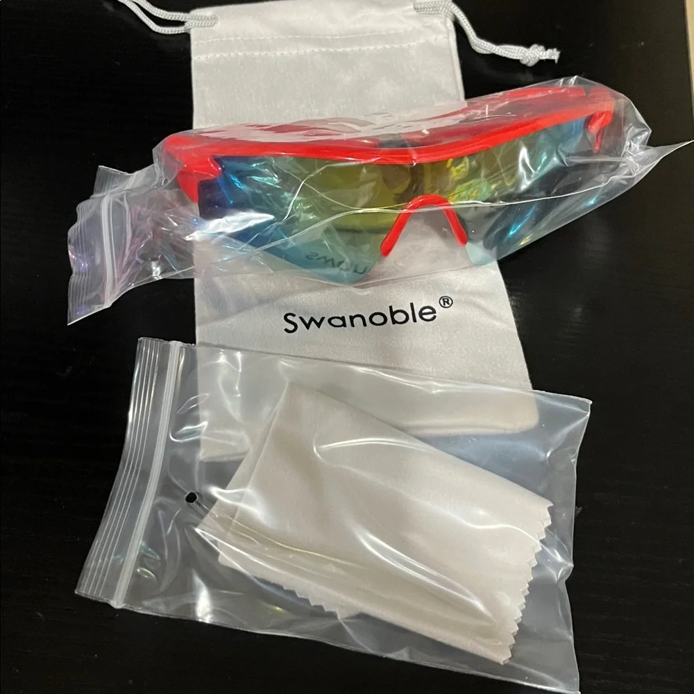 Red Frame Mirrored Shield Sunglasses new for kids